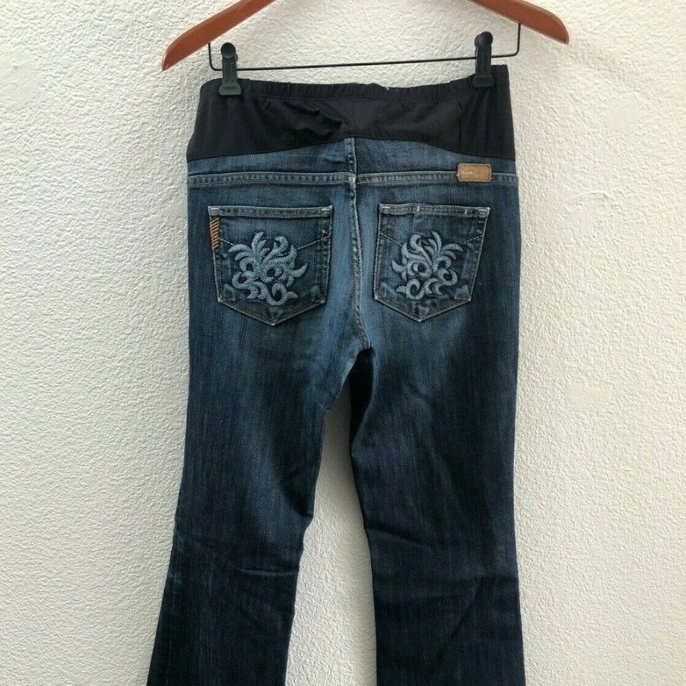 Paige Denim Laurel Canyon Boot Cut Maternity Jeans Dark Wash 29 x 31.5